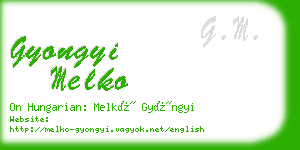 gyongyi melko business card